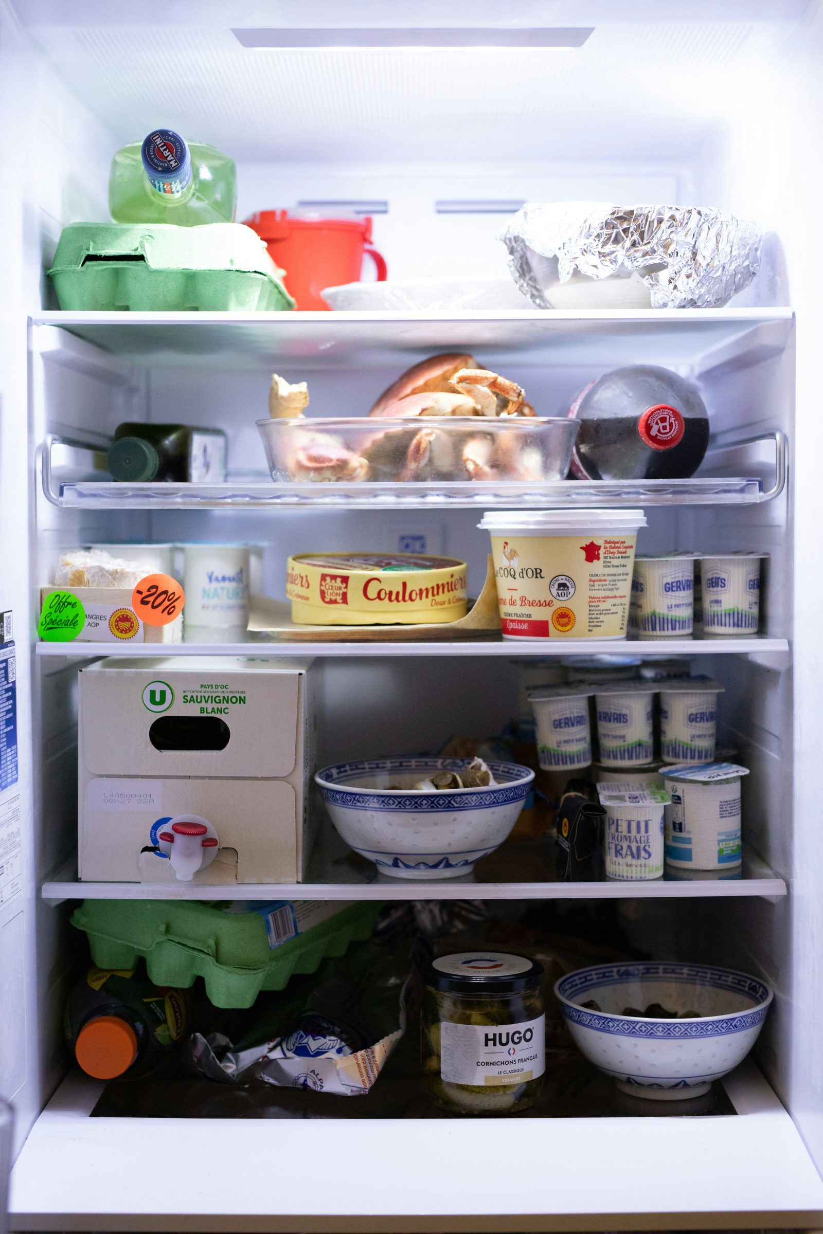 Refrigerator packed with food